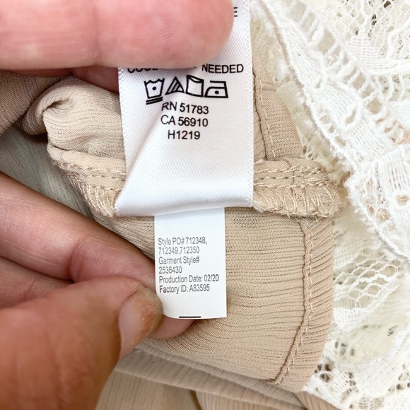 Maurice’s Lace Cream Peplum Spaghetti Strap Top - Picture 12 of 12